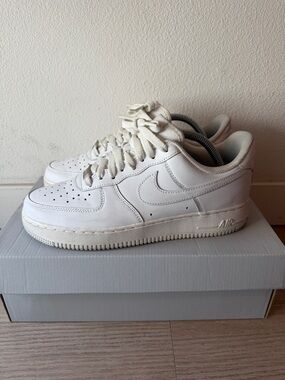 Nike White Low-Top Leather Sneakers